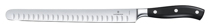 Нож для нарезки ломтиками Victorinox 7.7223.26 (04070249) Grand Maitre l=26 см (нерж. сталь / пластик) кованый рифленый клинок с черной ручкой