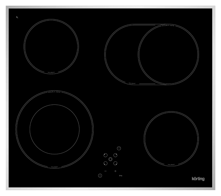 Варочная панель электрическая Korting HK 62051 X черная, нержавеющая сталь
