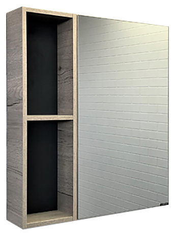 Шкаф зеркальный Comforty Порто-75 71,5х80 см дуб дымчатый