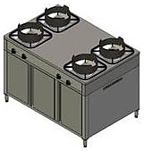 Плита газовая Вулкан KSB04 8876 WOK