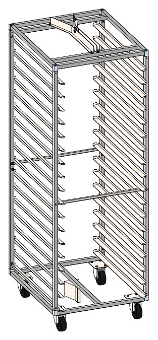 Тележка-шпилька вкатная Zucchelli Forni Rack 400x600 на 15 уровней для ротационной печи Minirotor E