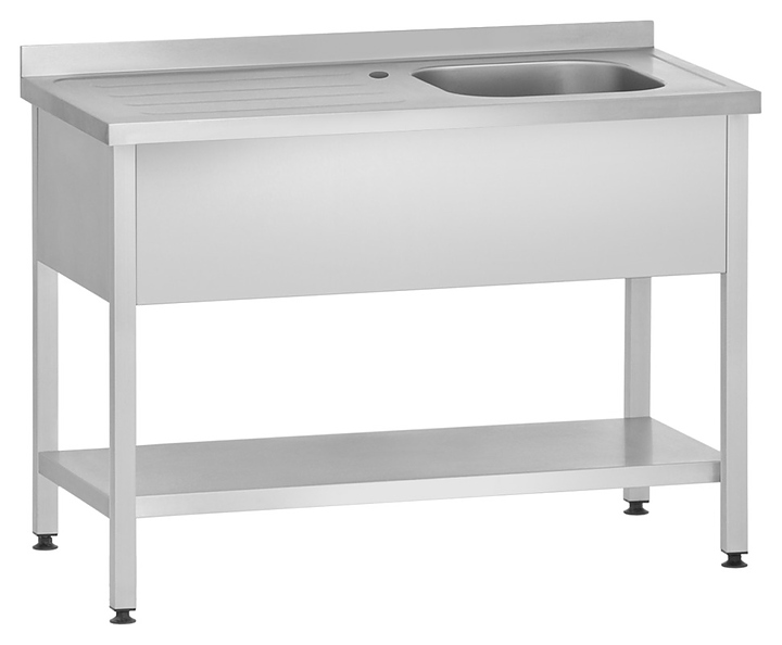 Ванна моечная Mecon Profi Inox РПЦп 1500х600х860 мм (1 м/о правое 500х400х250 мм) ножка профильная