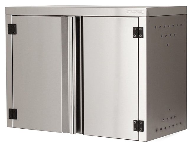 Полка кухонная Mecon Norma Inox ПНЗн 1000х400х600 мм сетки для стаканов (1 шт.) и тарелок (1 шт.) с поддоном, распашные двери