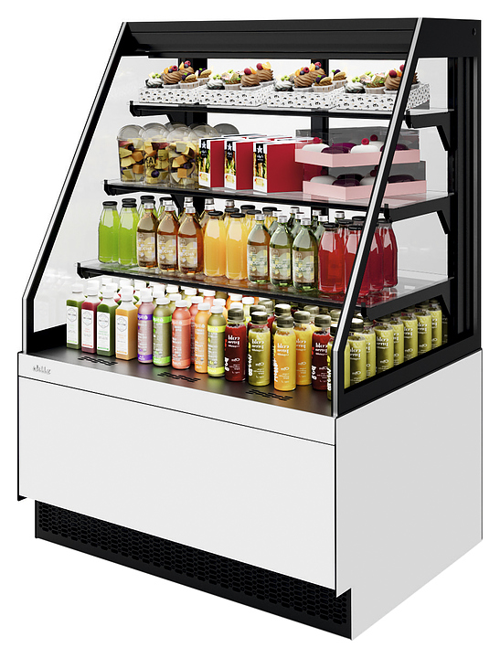 Витрина кондитерская Chilz VETE II KUB OFT 130 белый глянец, металлик