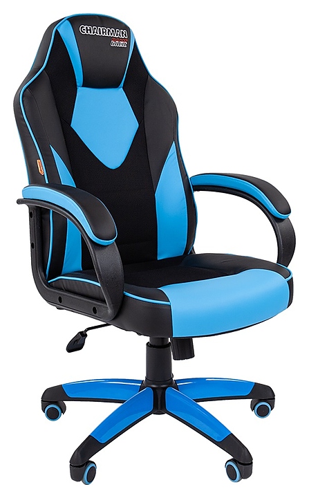 Кресло игровое Chairman GAME 17, черно-голубое