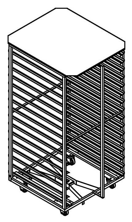 Тележка-шпилька вкатная Porlanmaz Bakery Machinery 600x800/16 SUS нерж. для ротационных печей PMDF 150