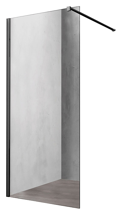 Перегородка душевая Vincea Walk-In VSW-1H900CLB 90х200 см прозрачное стекло, профиль черный матовый