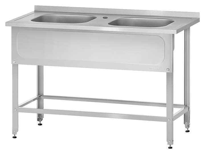 Ванна моечная Mecon Norma Inox ВМЦн 1200х700х860 мм (2 м/о 400х500х250 мм) ножка угловая