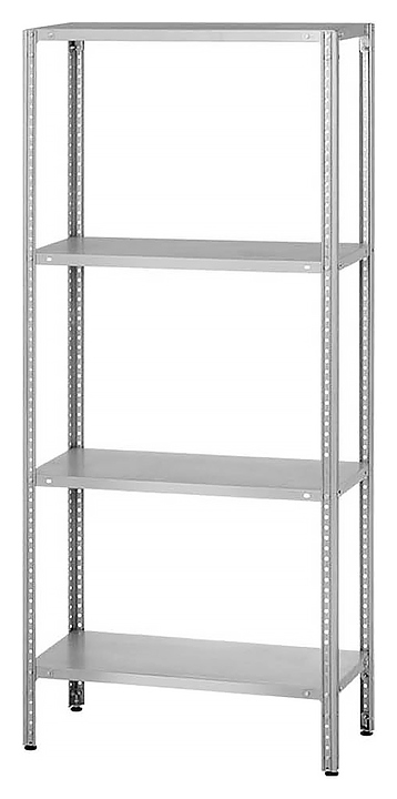 Стеллаж полочный Mecon Base СПЛб 1000х500х1600 мм, сплошные полки, 4 шт.