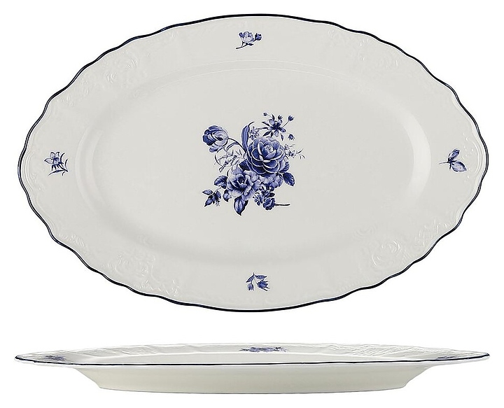 Блюдо овальное P.L. Proff Cuisine Blue Flower 81222032 352х224 мм