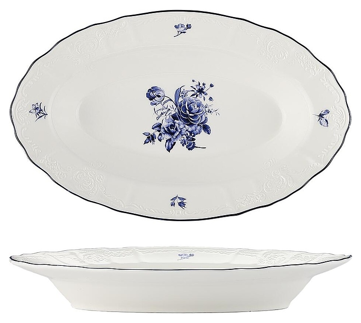 Блюдо овальное P.L. Proff Cuisine Blue Flower 81222033 252х157 мм