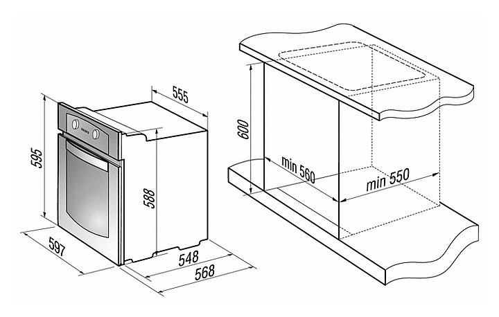 Зависимый духовой шкаф gorenje