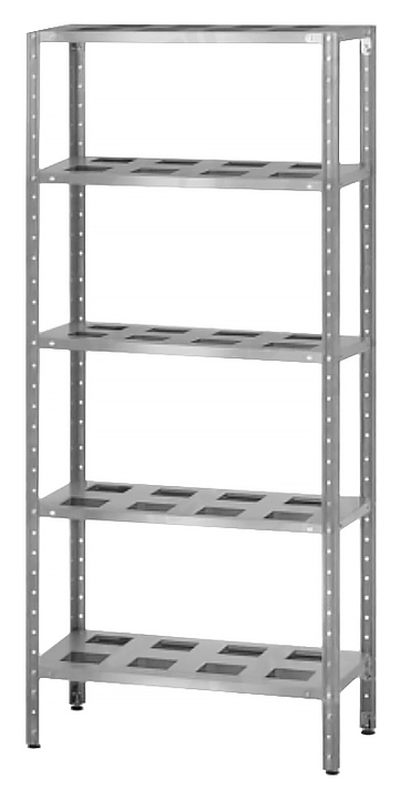 Стеллаж полочный Mecon Base СПЛб 600х600х2000 мм, полки-решетки, 5 шт.