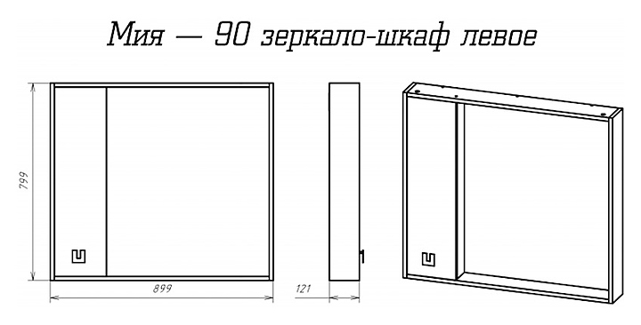 Шкаф зеркальный форте 80